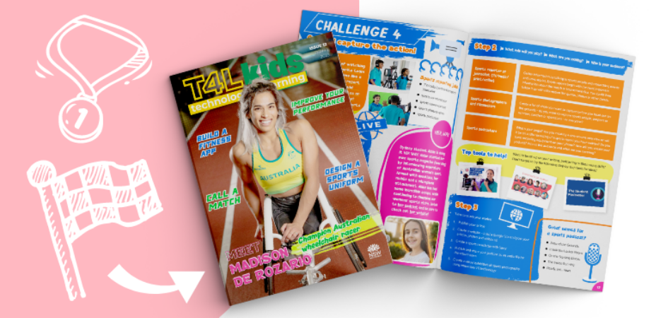 T4L Kids cover showing Madison de Rozario, Paralympic gold medalist